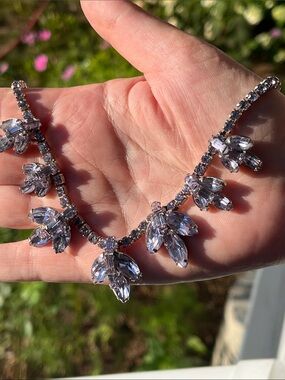 Weiss Vintage 1950s Alexandrite Lavender Rhinestone Choker Necklace